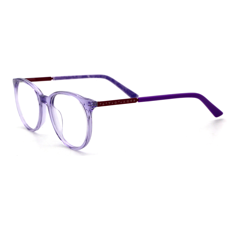 Round Kids Clever Transparent Color Acetate Optical Frames 