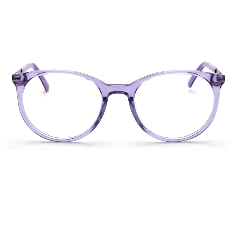 Round Kids Clever Transparent Color Acetate Optical Frames 