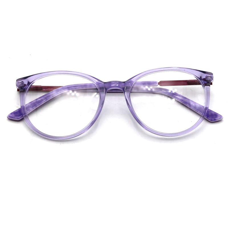 Round Kids Clever Transparent Color Acetate Optical Frames 