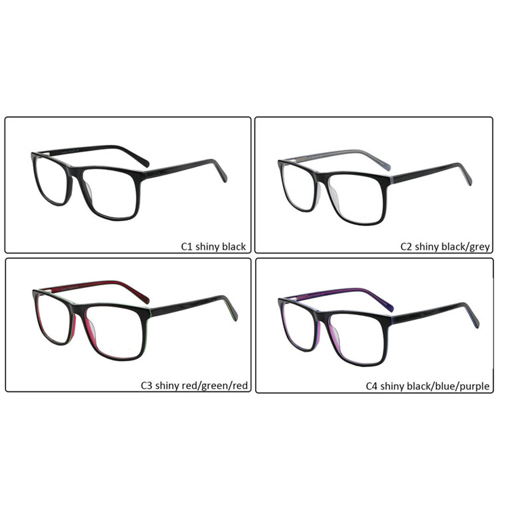 Acetate Square High OEM Classic Black Color Optical Frames