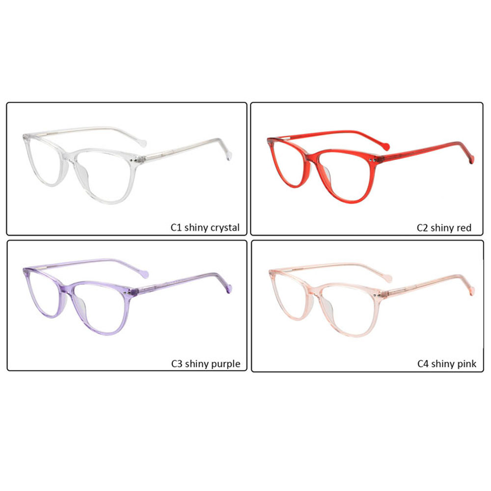 Transparent Trendy Fashion Color Cat Eye Acetate Optical Glasses
