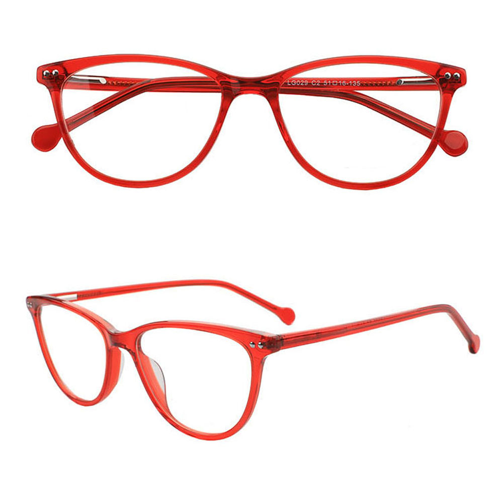 Transparent Trendy Fashion Color Cat Eye Acetate Optical Glasses