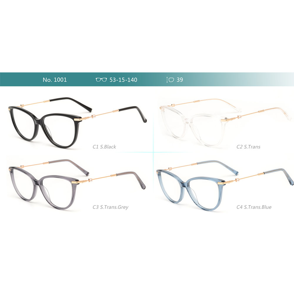 Customized LOGO Color Acetate Frames With Metal Temples