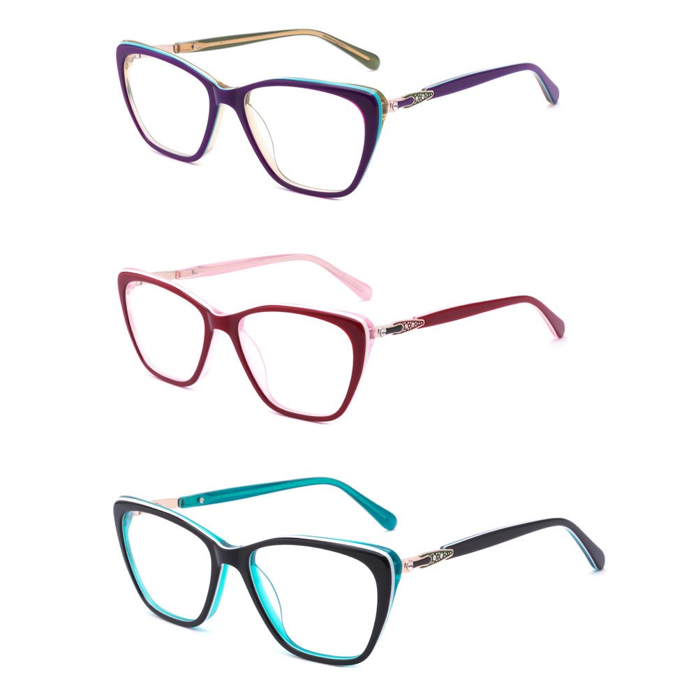 XC82003 Square Demi Color Big Frames Acetate Frames for Women Mens