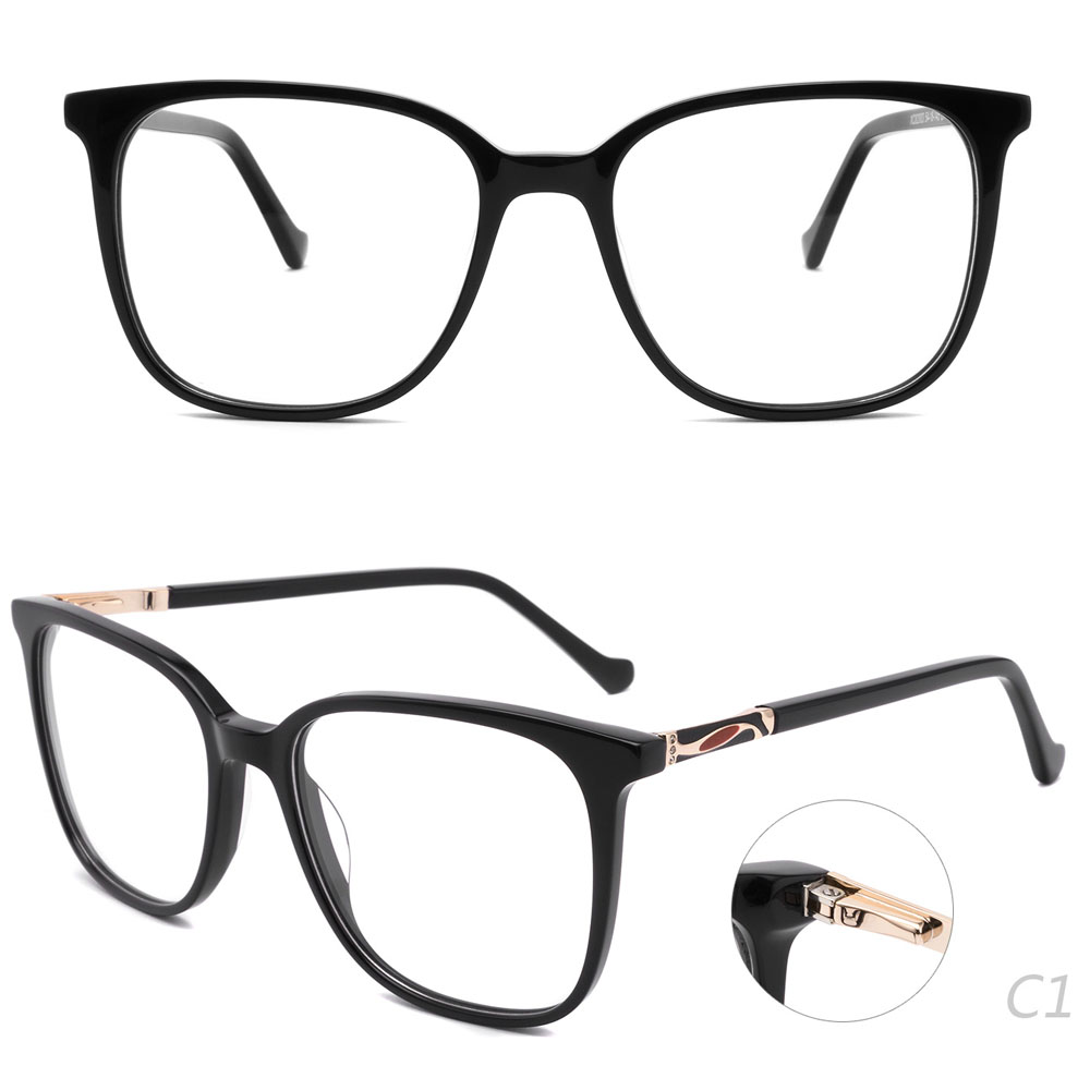 XC82003 Square Demi Color Big Frames Acetate Frames for Women Mens