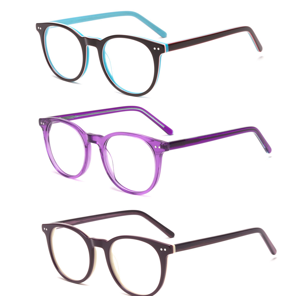 A3005 Fashionable Round Demi Color Acetate Optical Frames mens