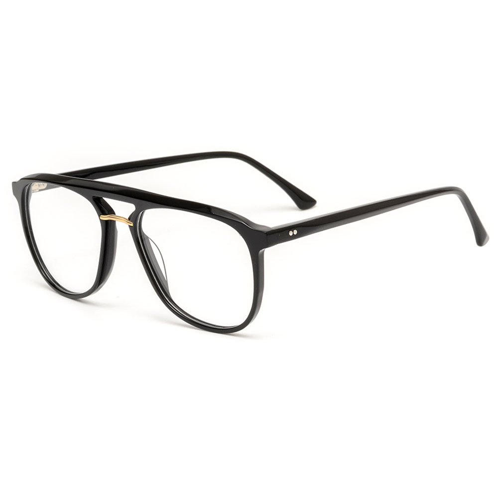 Retro Round Double Bridge Acetate Glasses 