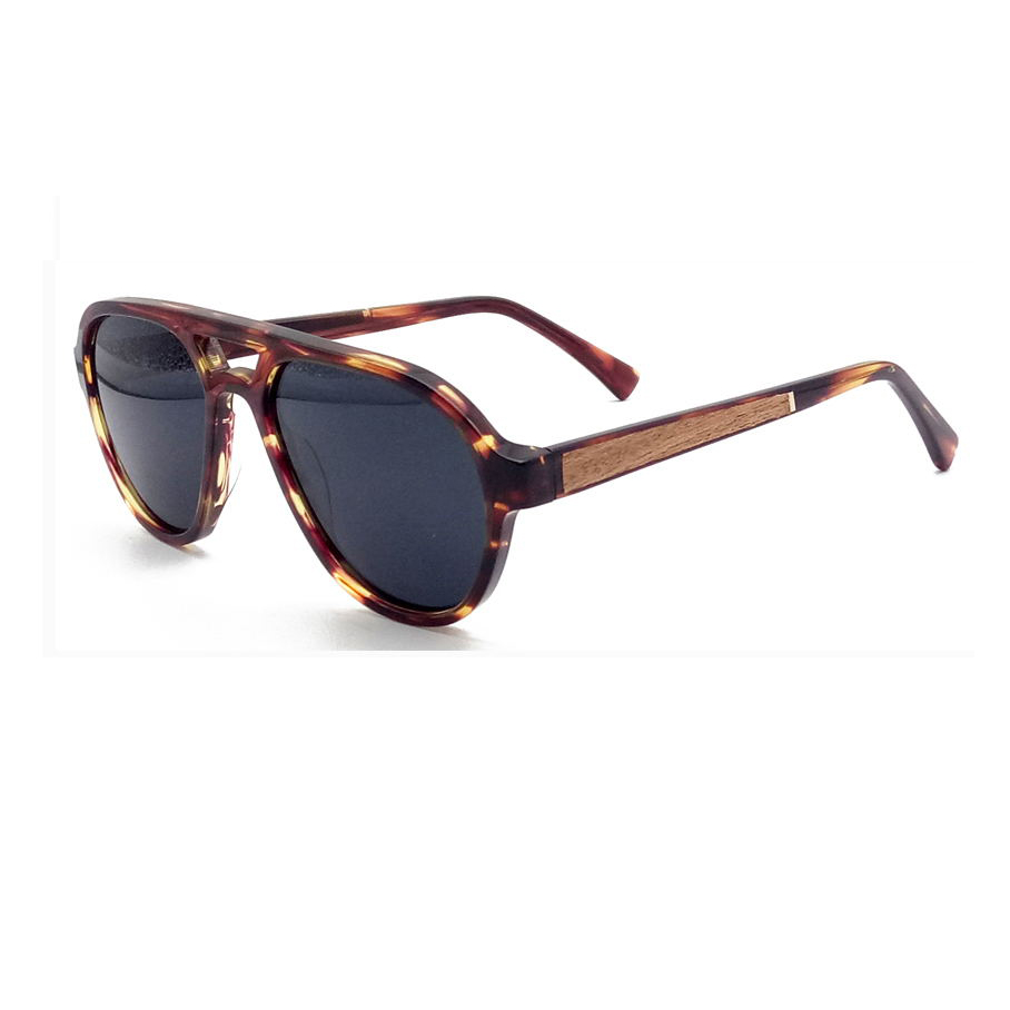 WD-005 Acetate Frame With Wood Temple Sunglasses