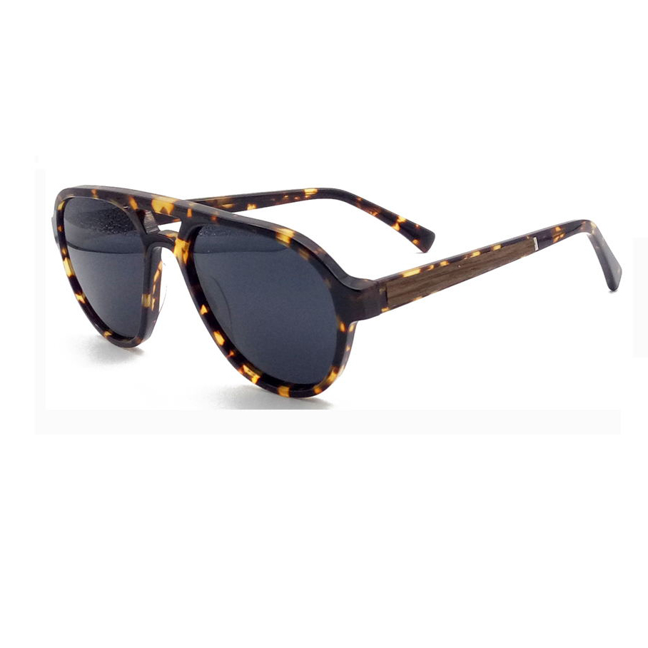 WD-005 Acetate Frame With Wood Temple Sunglasses