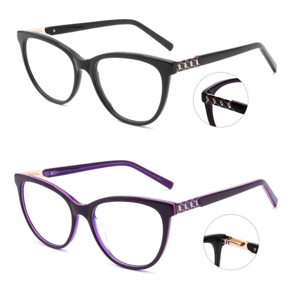 82030 Cat Eye Acetate Metal Diamond Decoration Frames