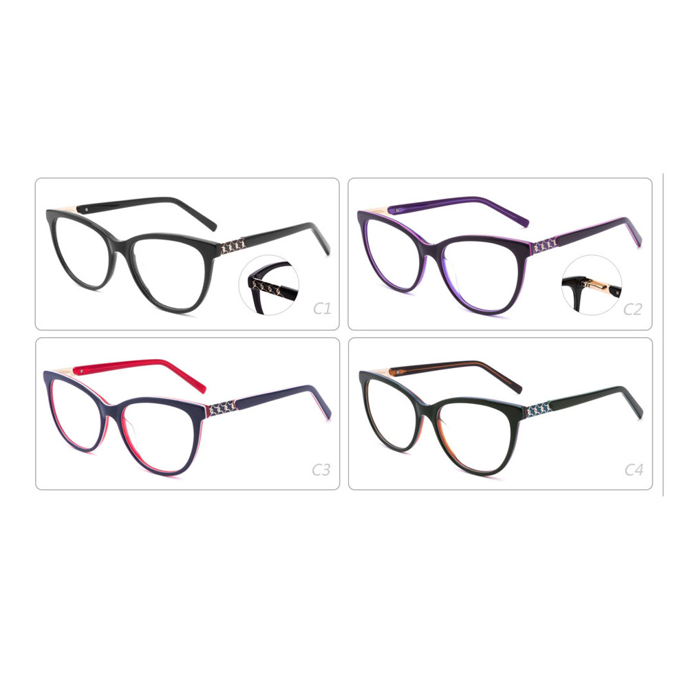 82030 Cat Eye Acetate Metal Diamond Decoration Frames