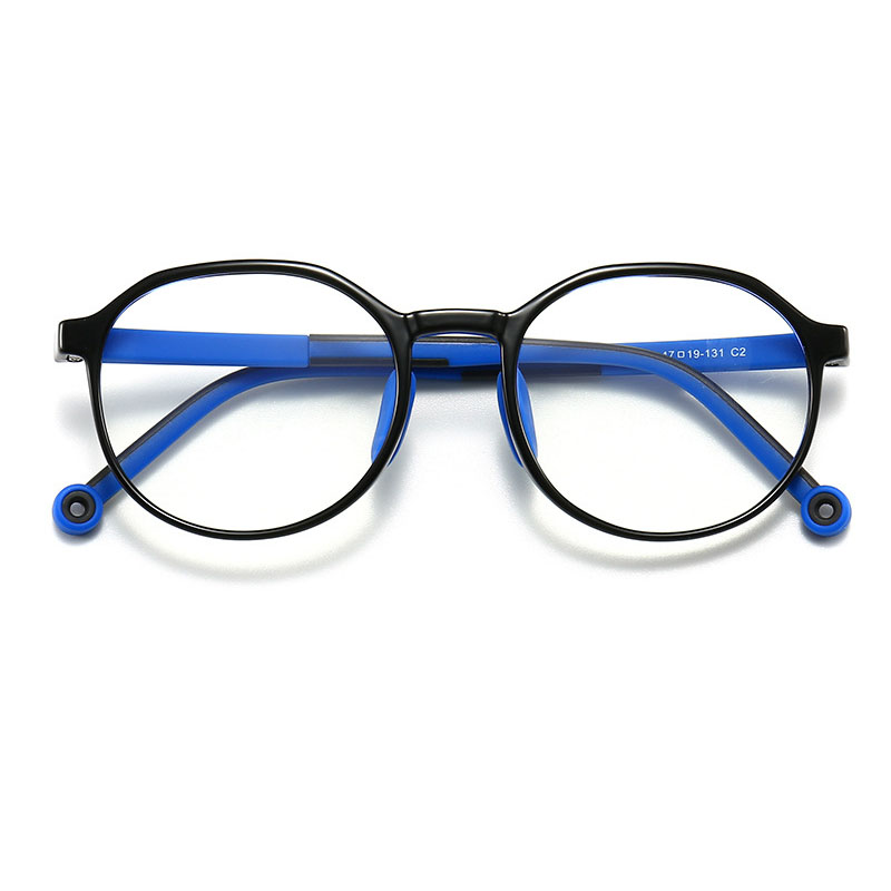 2231 Two Colors Children's Glasses TR90 Frame Glass Retro Round Style for Kids