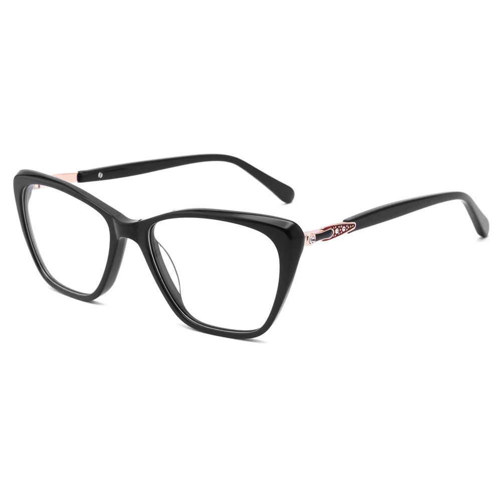 82005 Acetate Eyewear Glasses with Metal Decoration