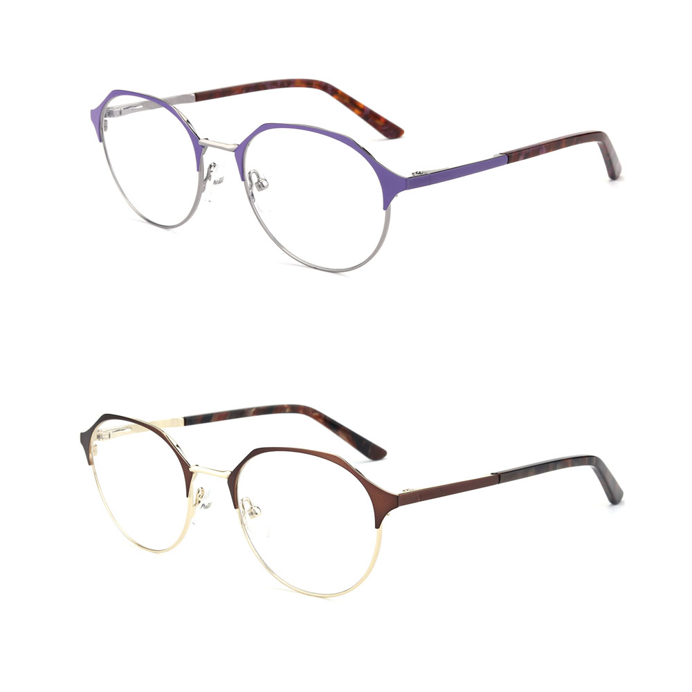 1812 Metal Halfrim Retro Round Optical Frames  Men