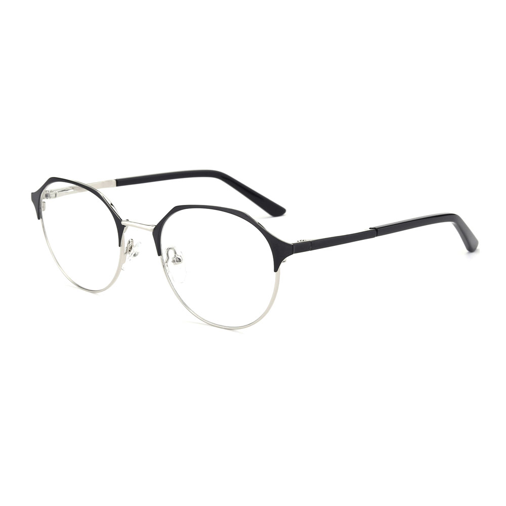 1812 Metal Halfrim Retro Round Optical Frames  Men