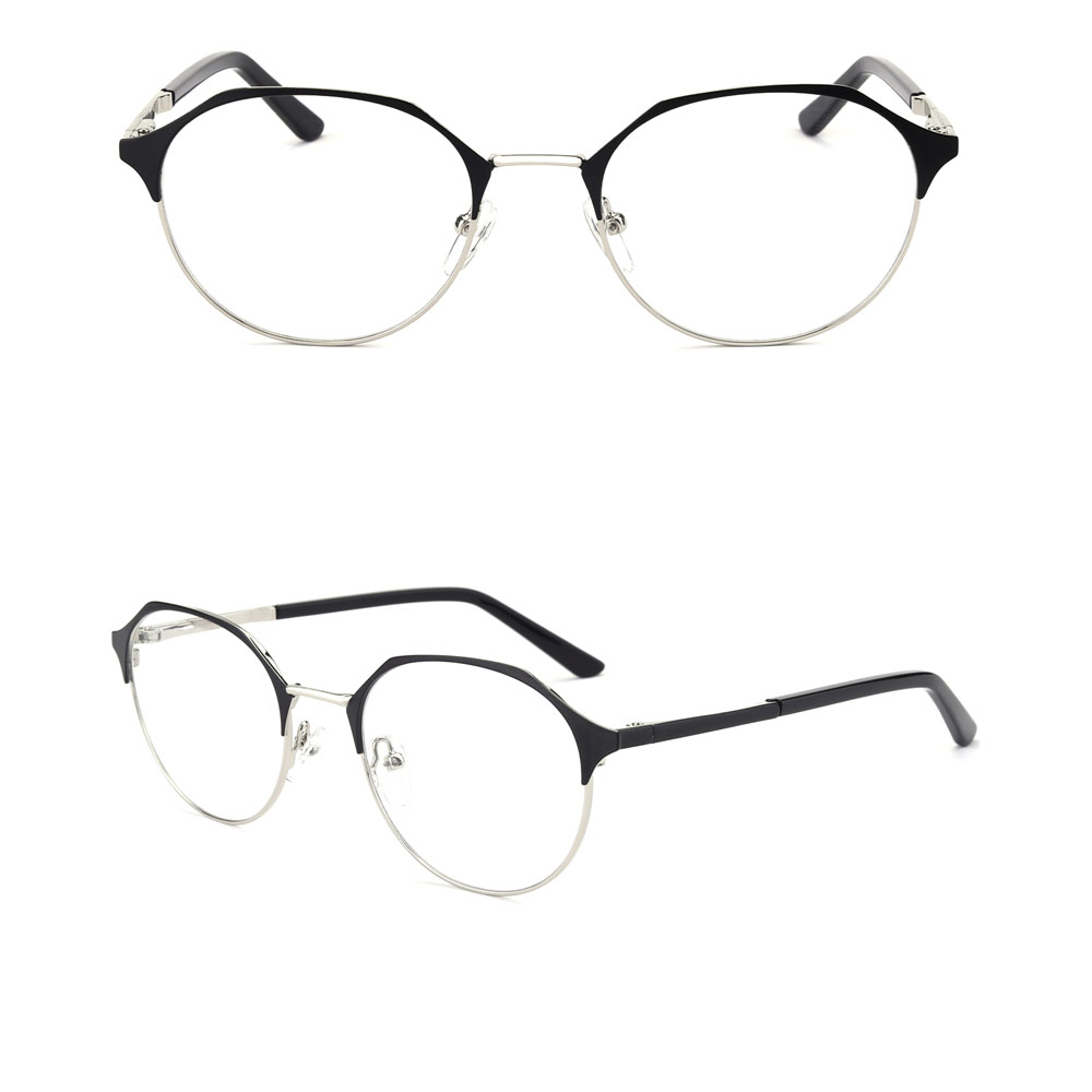 1812 Metal Halfrim Retro Round Optical Frames  Men