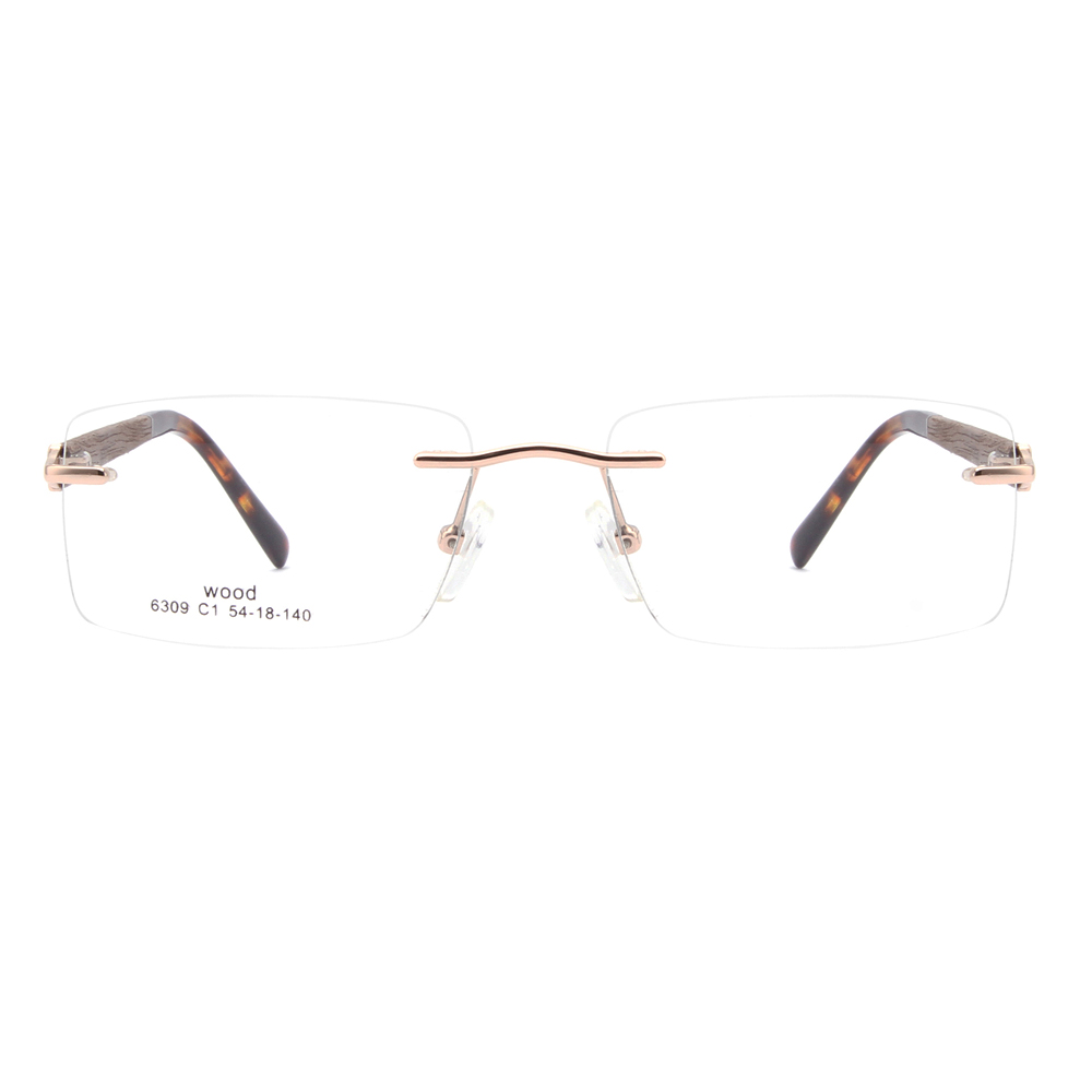 6309 Rimless Square Optical Eyeglasses Frames For Men 