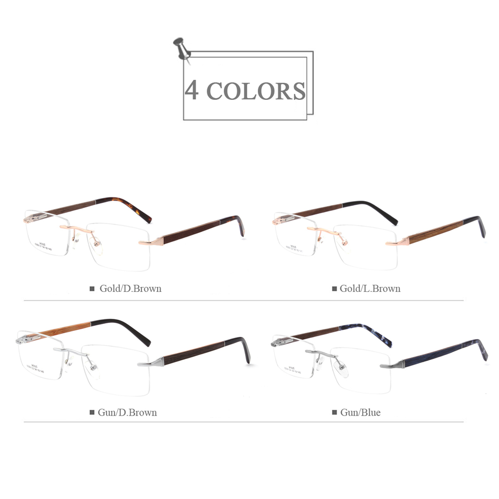 6309 Rimless Square Optical Eyeglasses Frames For Men 