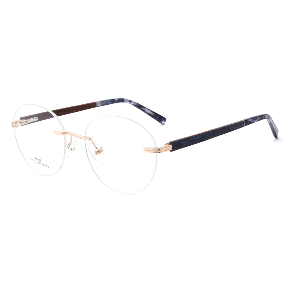 6308 Unisex Round Rimless Optical Eyewear Frames 