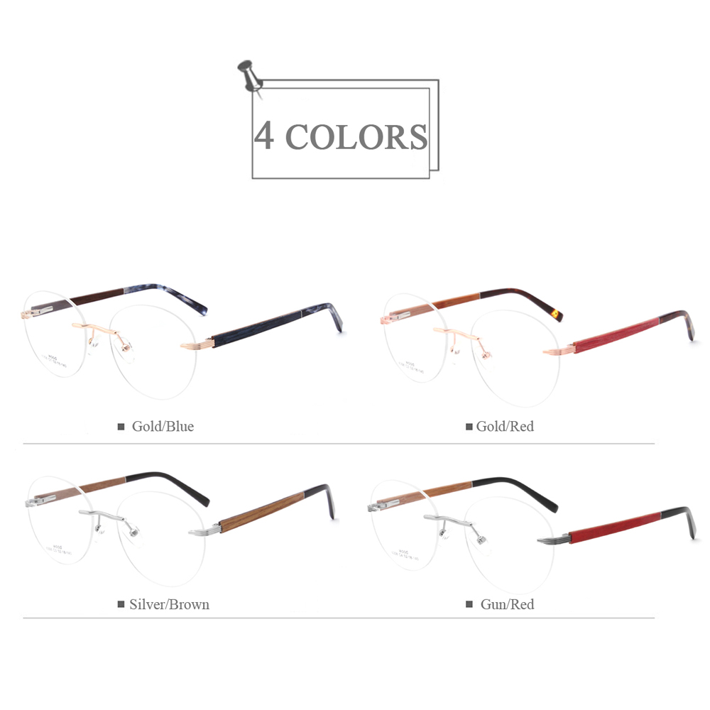 6308 Unisex Round Rimless Optical Eyewear Frames 