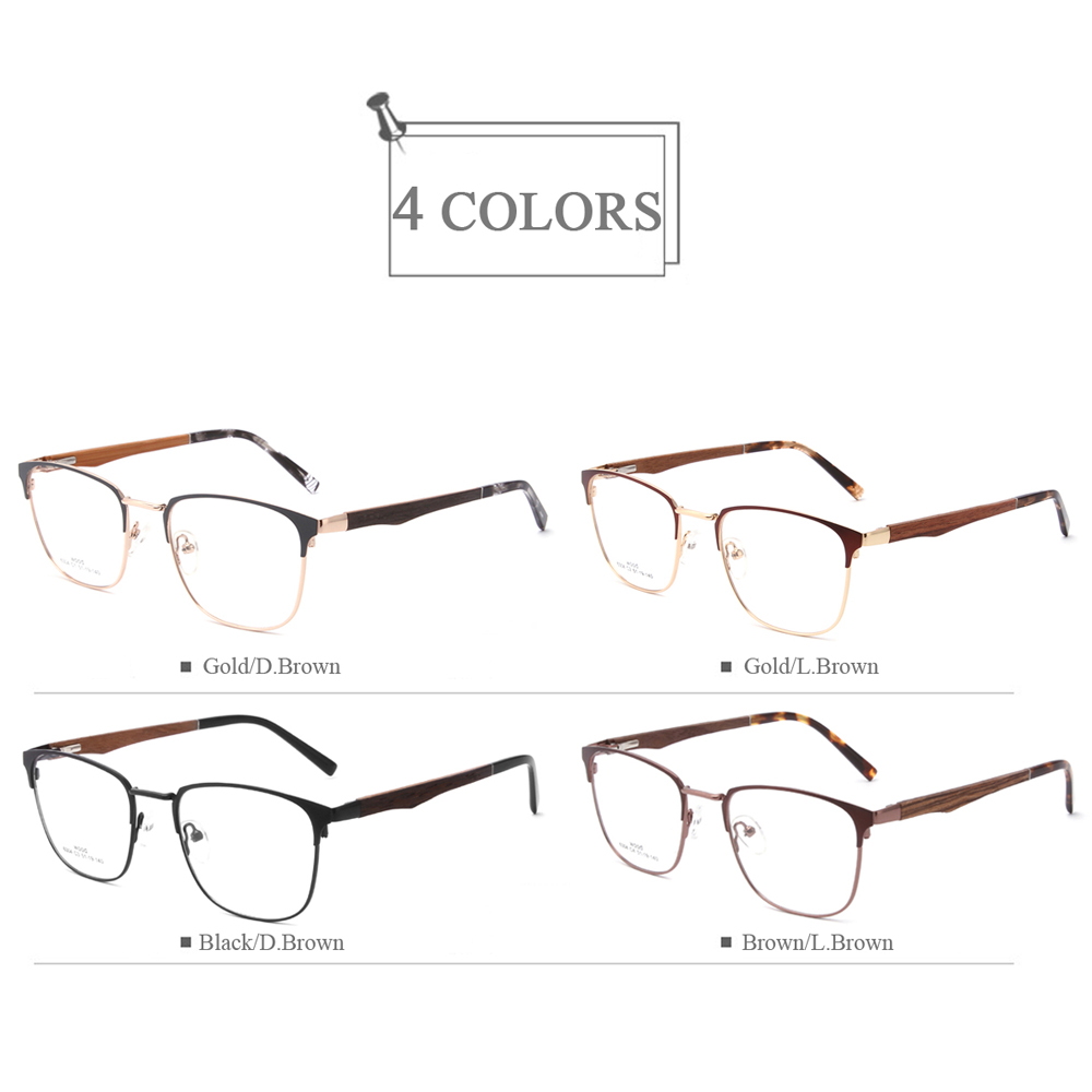 6304 Double Color Painting Optical Frames With Wood Temple
