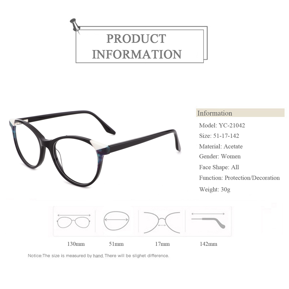 YC-21042 High End Cat Eye Acetate Optical Frames 