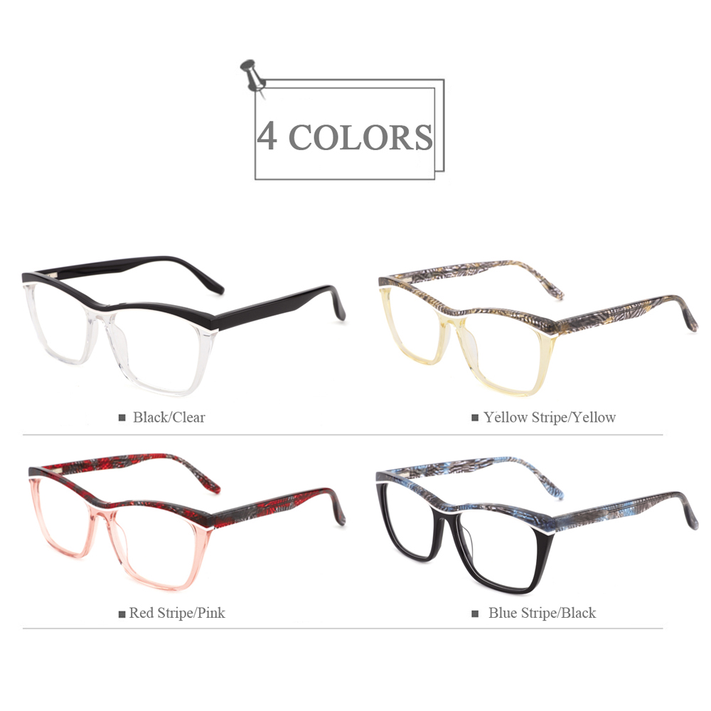 YC-21040  Acetate Square Customized Unisex Eyeglasses Frames 