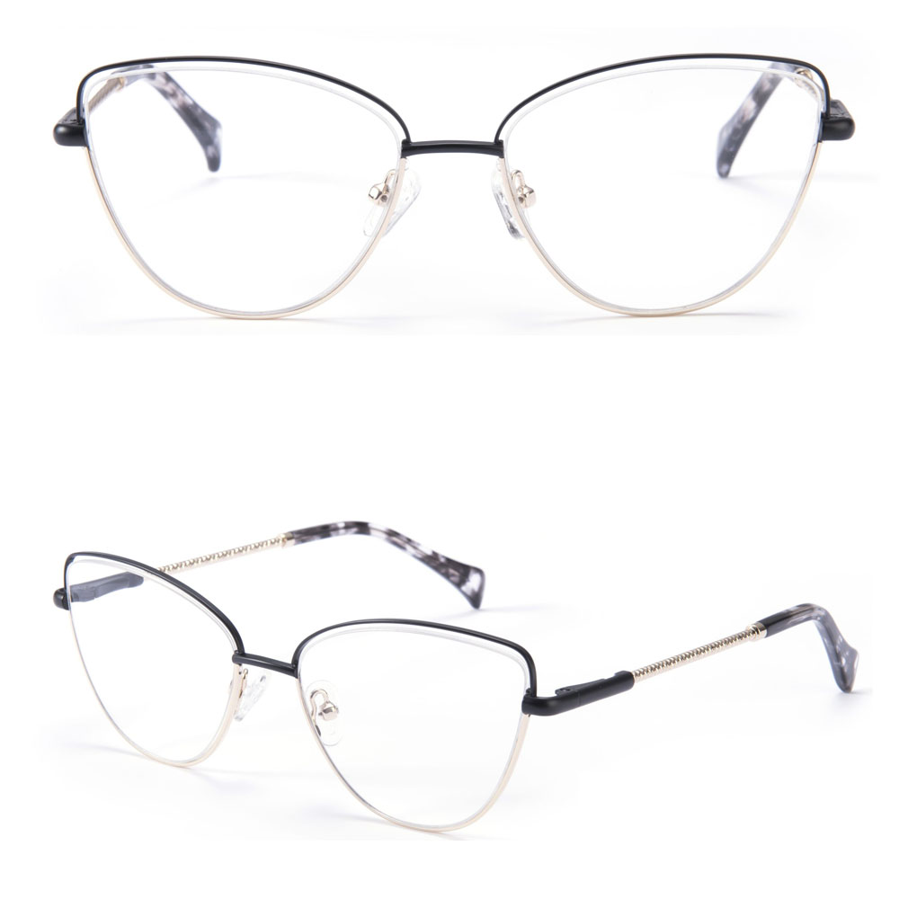 Women Cat Eye Tort Tips High End Metal Optical Frames Fashion