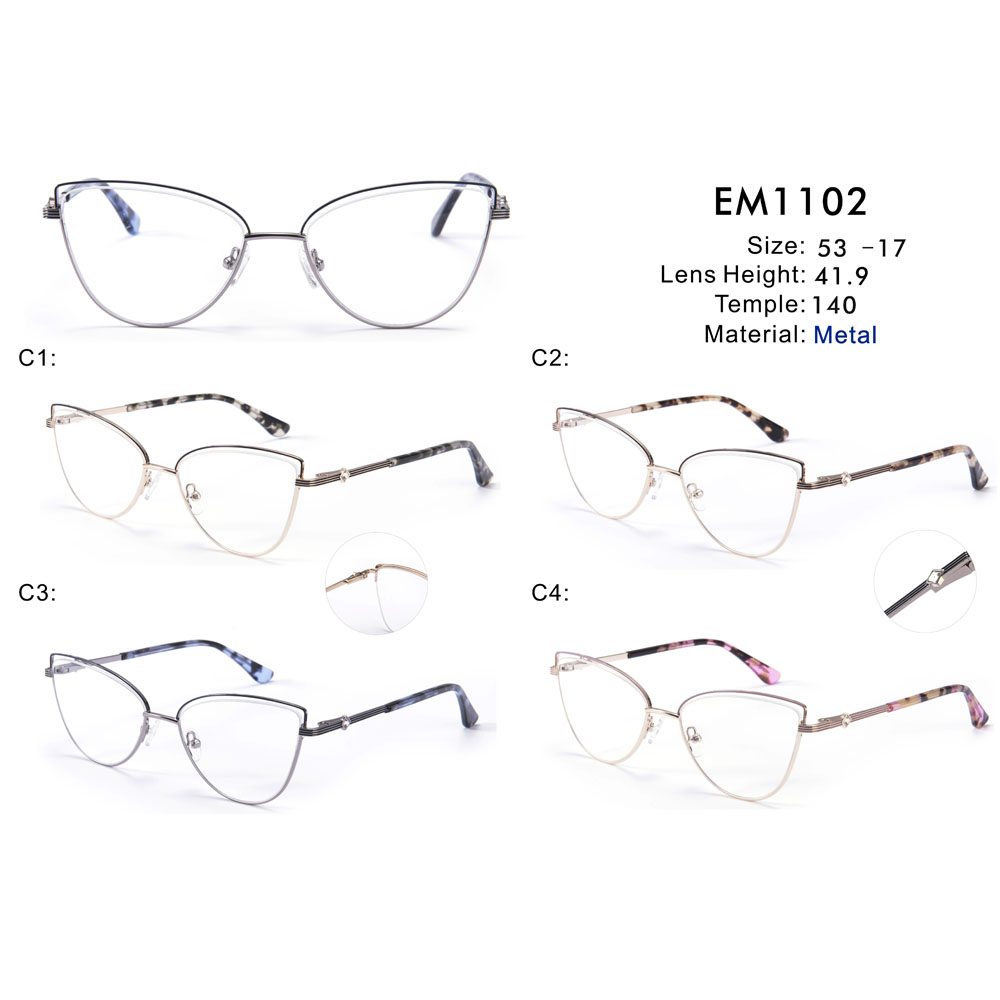 1102 Fashion Color Women Design Metal Frames