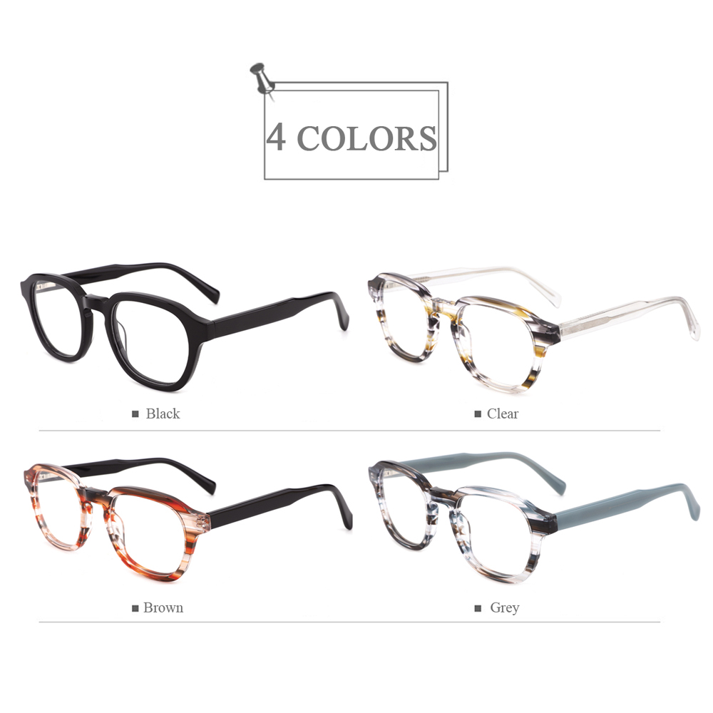 YC-21050 Stripe Pattern Acetate Eyeglasses