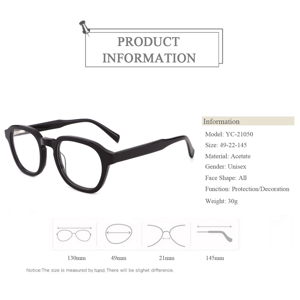 YC-21050 Stripe Pattern Acetate Eyeglasses