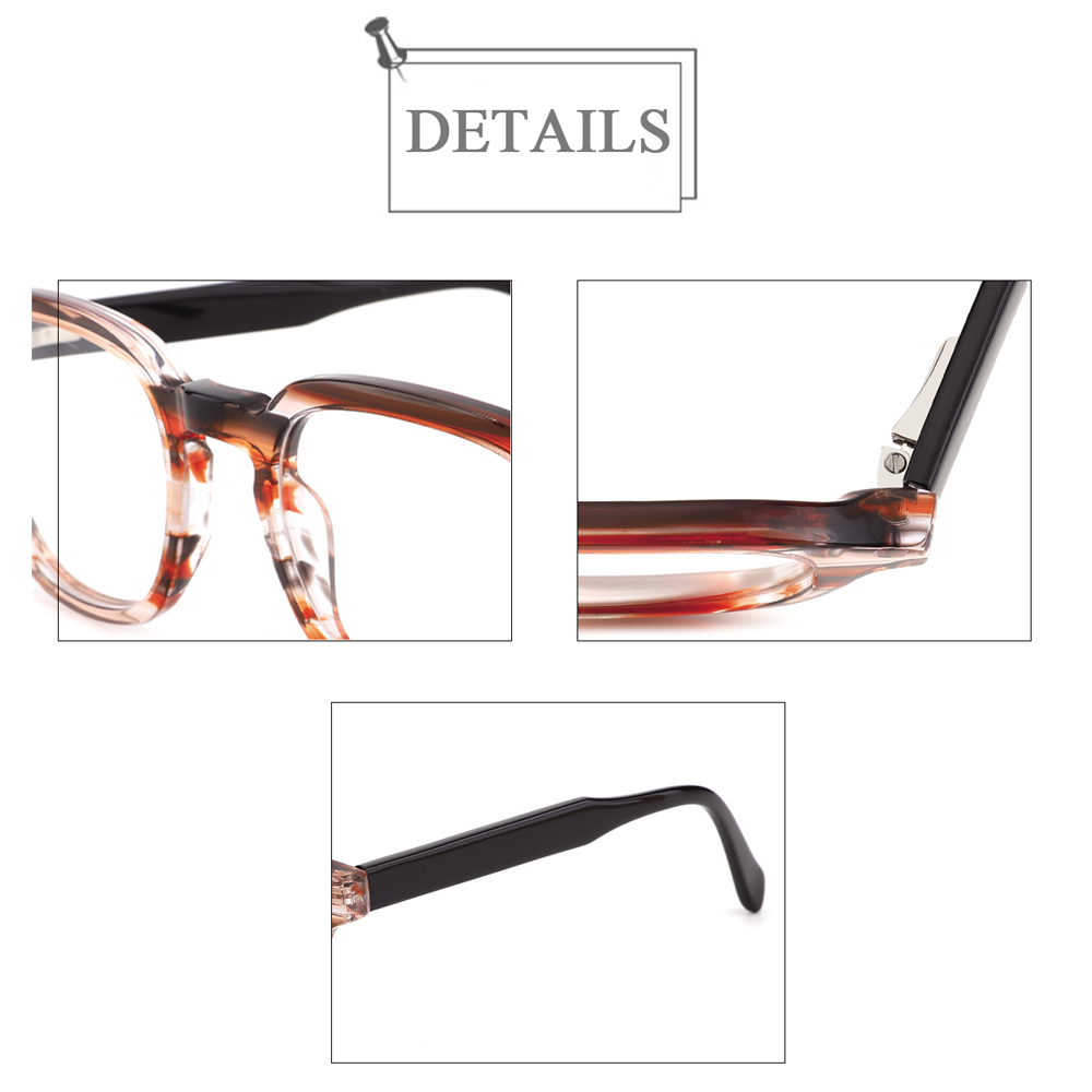 YC-21050 Stripe Pattern Acetate Eyeglasses