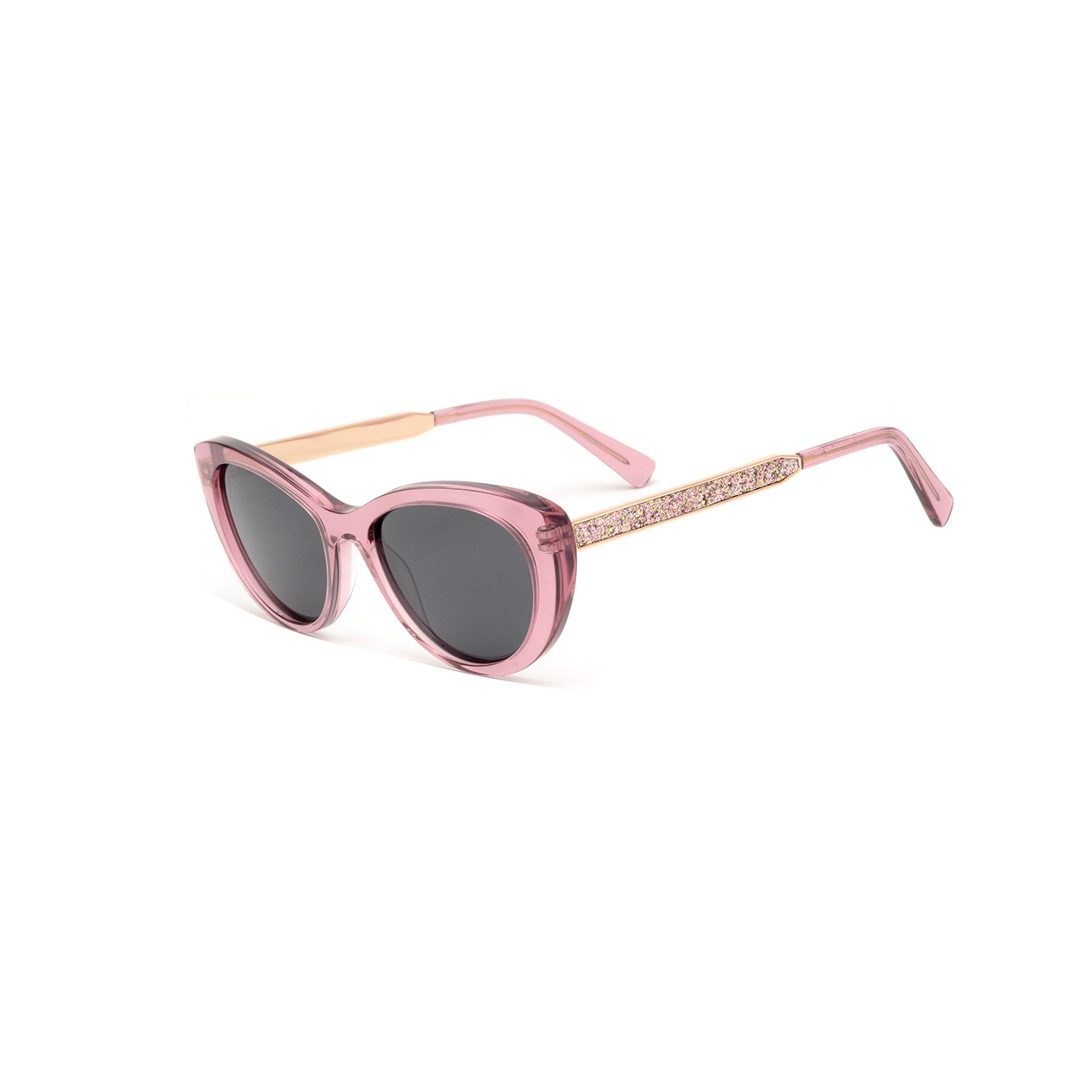 1018S Trendy Cat Eye frame and Temple with Diamond Acetate Sunglasses