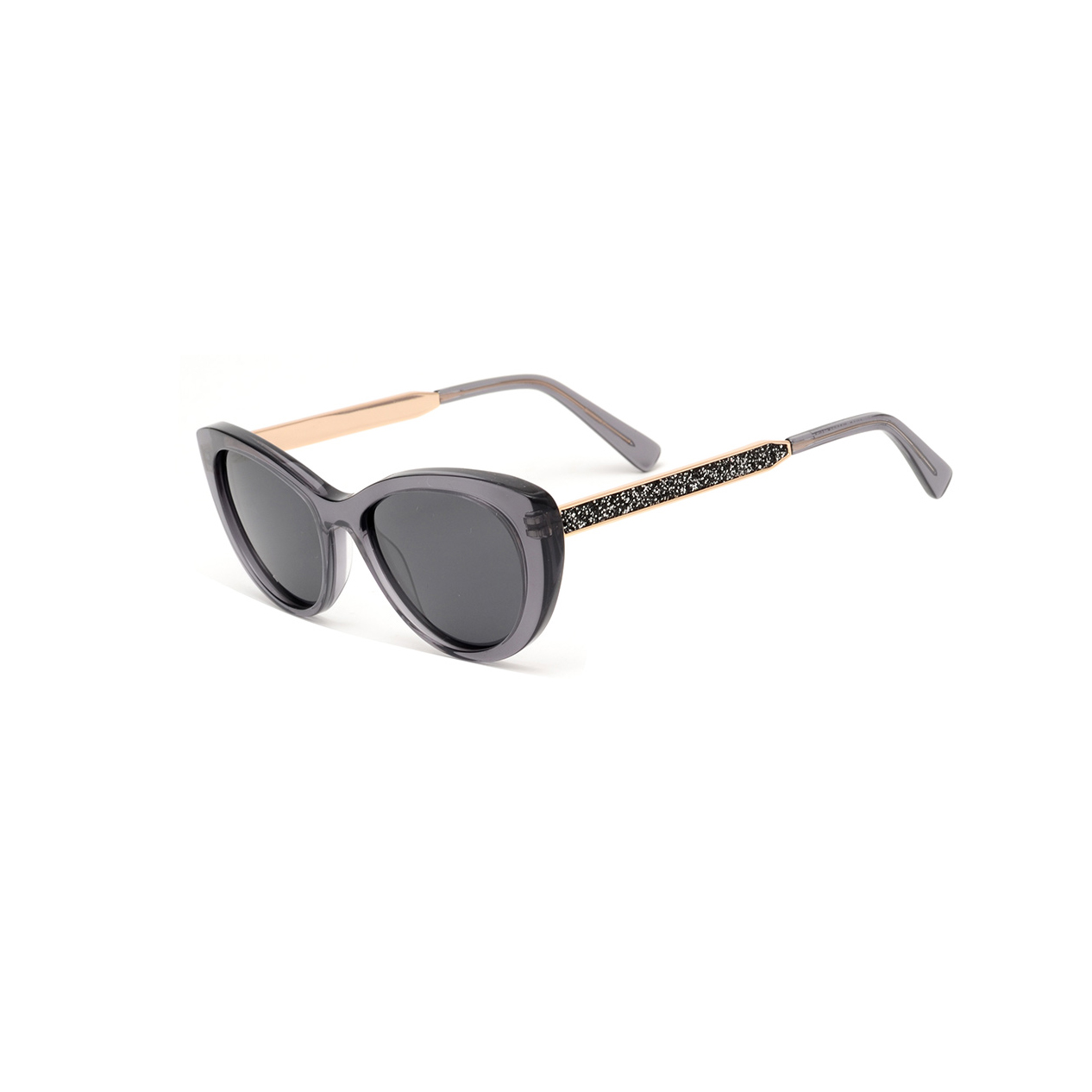 1018S Trendy Cat Eye frame and Temple with Diamond Acetate Sunglasses