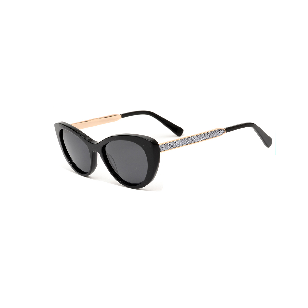 1018S Trendy Cat Eye frame and Temple with Diamond Acetate Sunglasses