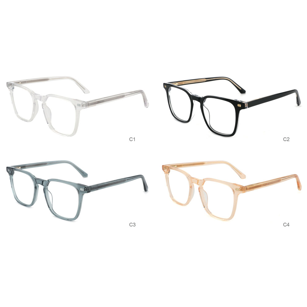 Retro Round  Acetate Rivet Transparent Color Frames