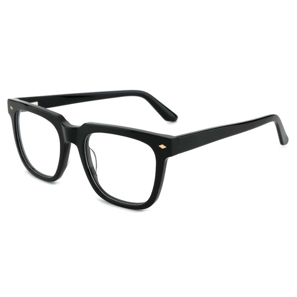 Retro High End Black Adults Acetate Glasses