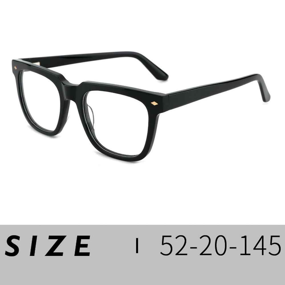 Retro High End Black Adults Acetate Glasses