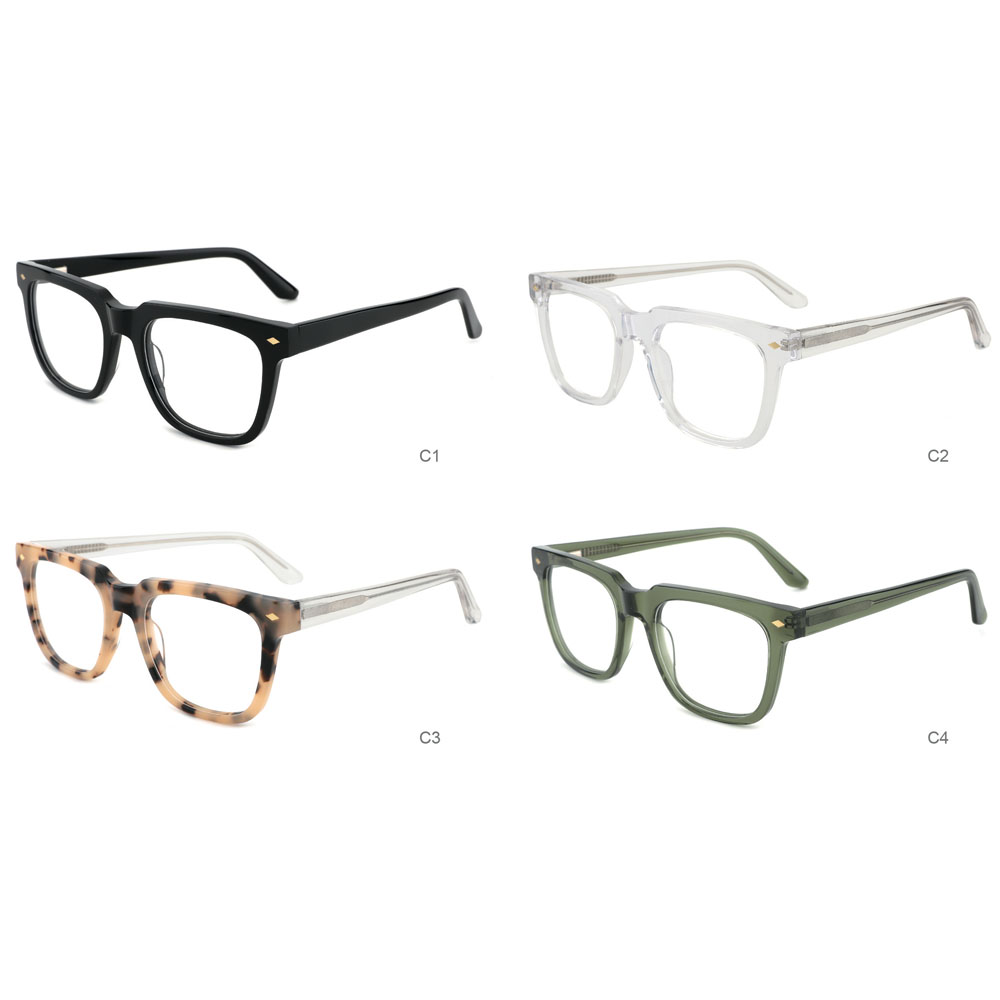 Retro High End Black Adults Acetate Glasses