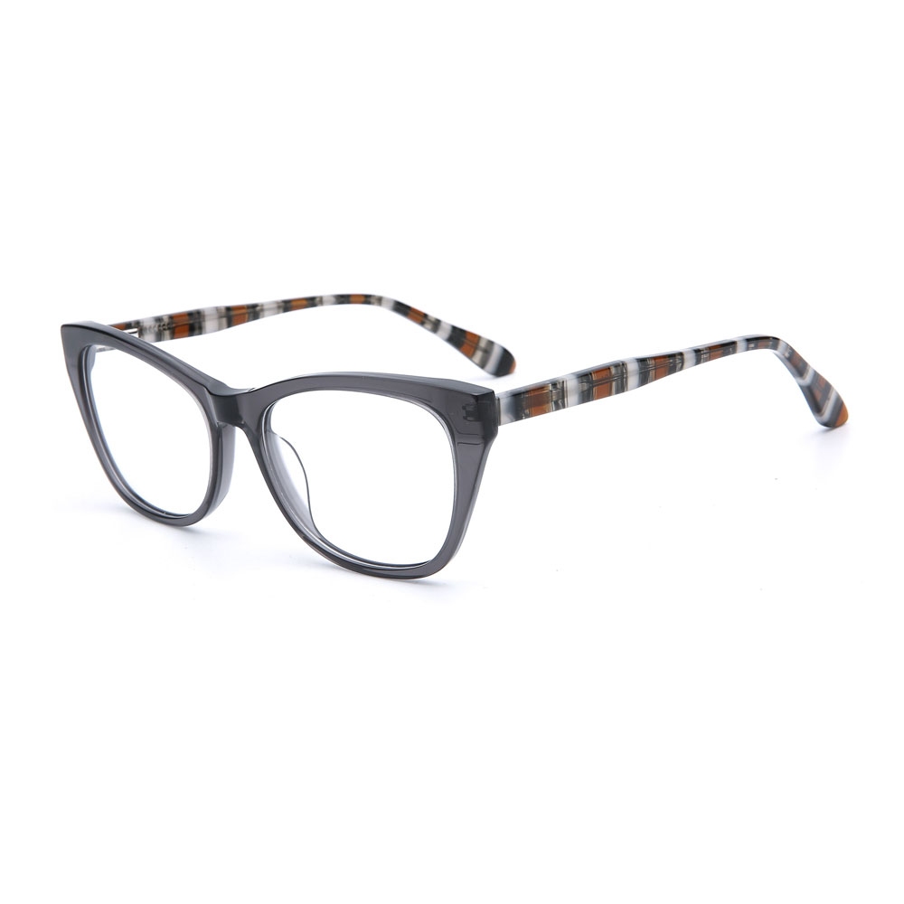 Transparent Pure Acetate with Colorful Temples Glasses