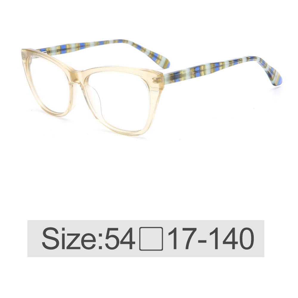 Transparent Pure Acetate with Colorful Temples Glasses