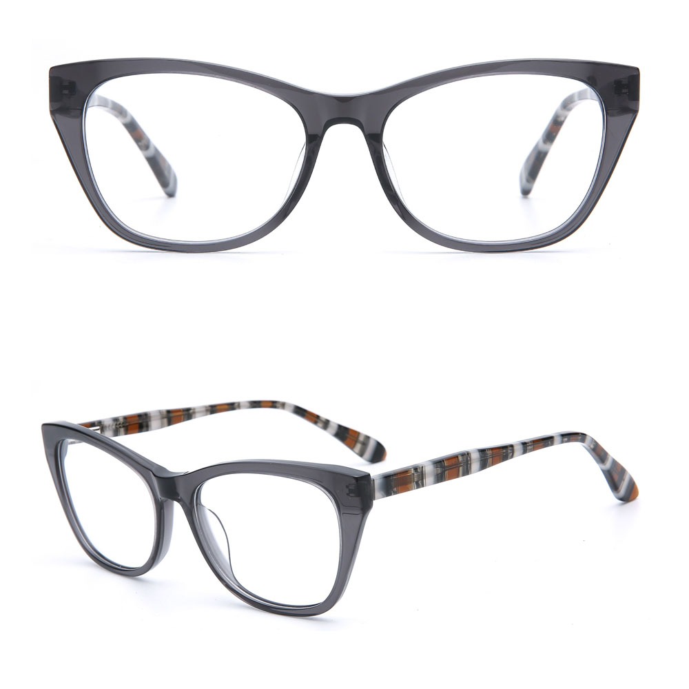 Transparent Pure Acetate with Colorful Temples Glasses