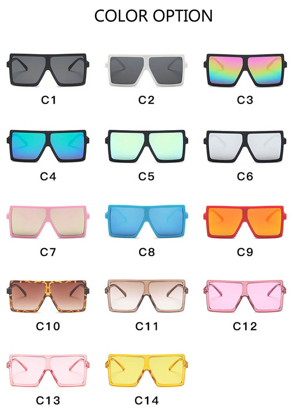 MK2326 Plastic Oversized Big Sunglasses