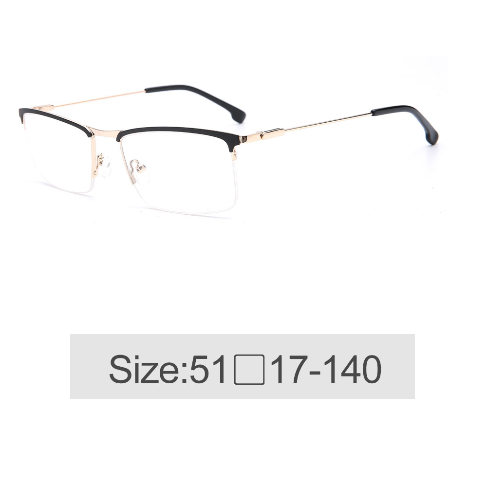 190G Square Classical Halfrim Uniex Metal Glasses