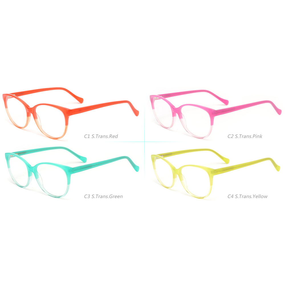 Double Colors Red  Customized Acetate Women Eyeglasses