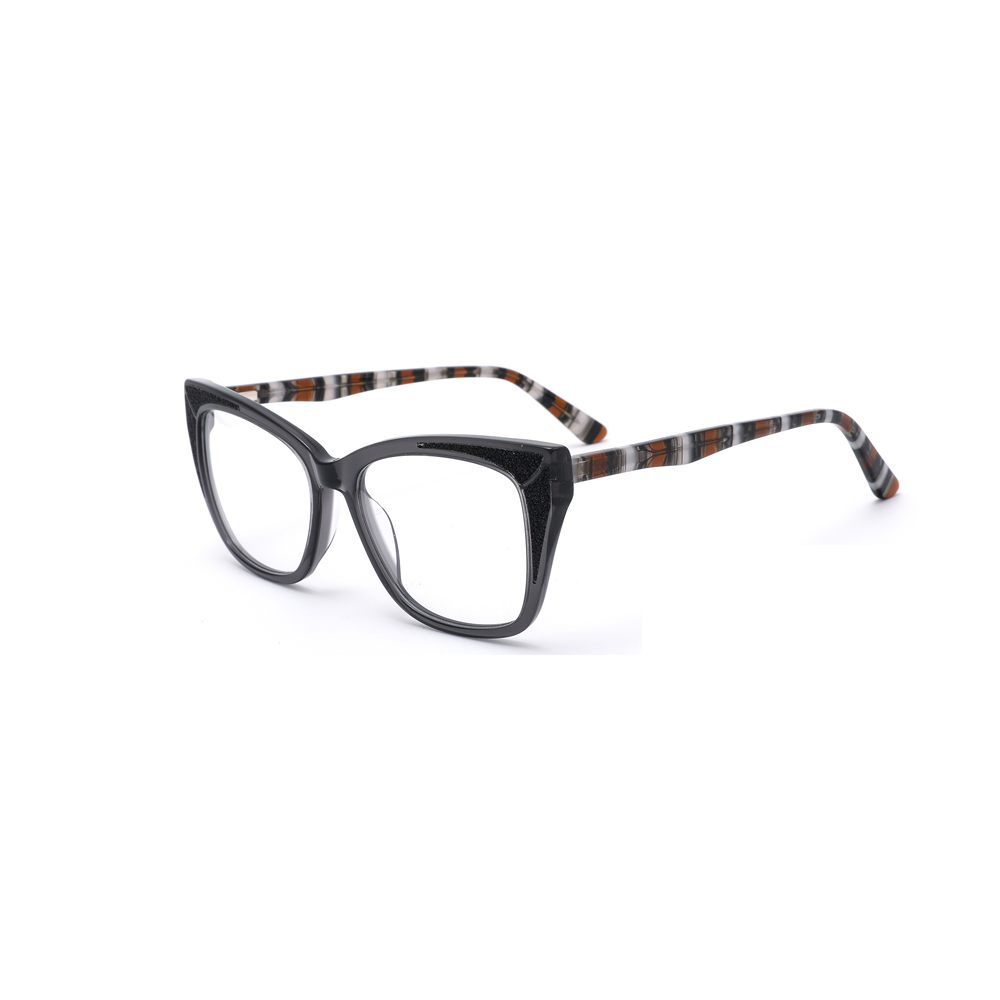 6885 Cat Eye Acetate Frame with Diamond Ornament ,Decorative pattern Temple Glasses