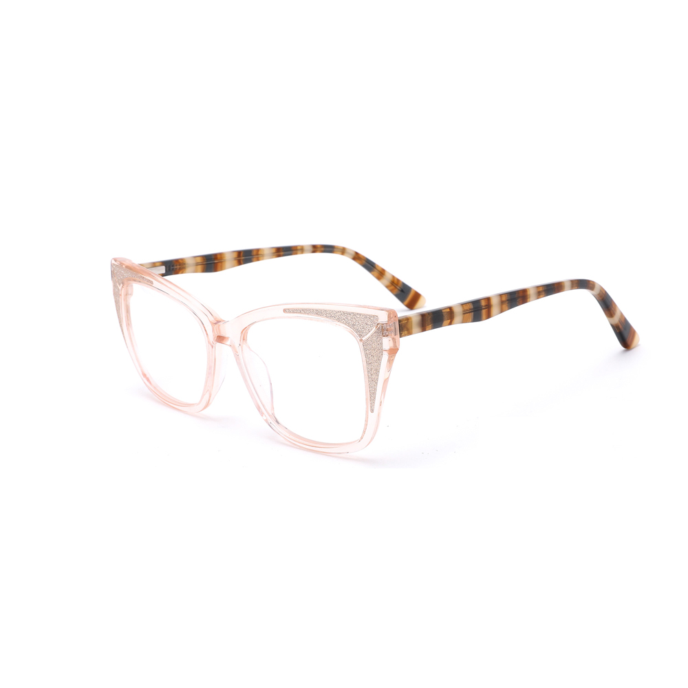 6885 Cat Eye Acetate Frame with Diamond Ornament ,Decorative pattern Temple Glasses