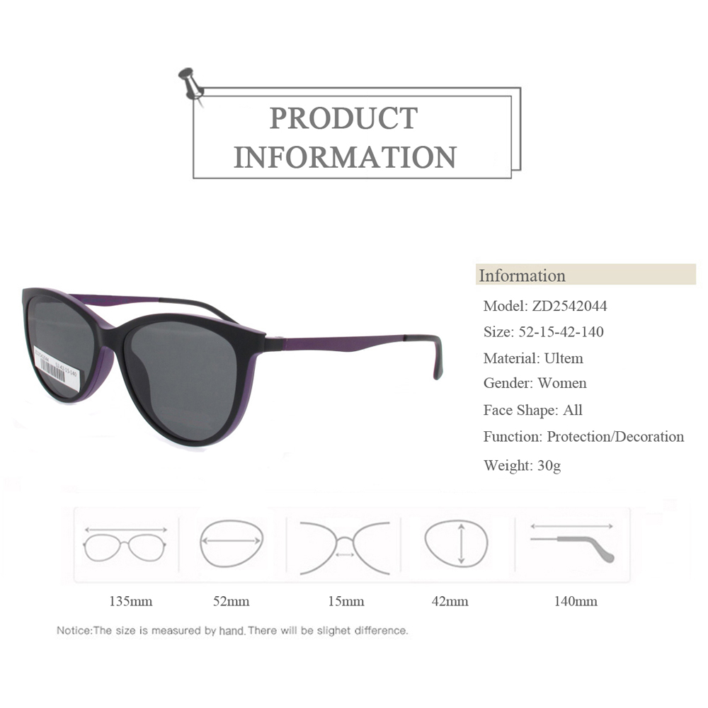 ZD2542044 Fashion Dual-Purpose Women Cat Eye Magnetic Optical Glasses Frames
