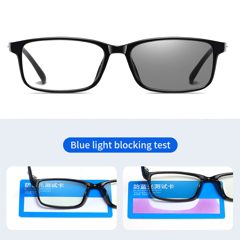 TR Black Color Photogrey Lenses Anti Blue Light Optical Glasses