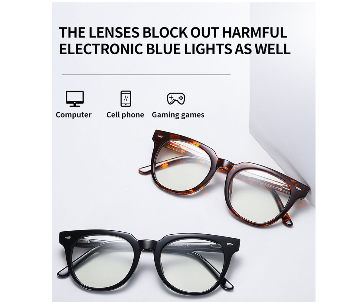 TR Retro Round Fashion Design Hot Blue Light Blocking Glasses